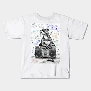 Music Science Dog W Kids T-Shirt